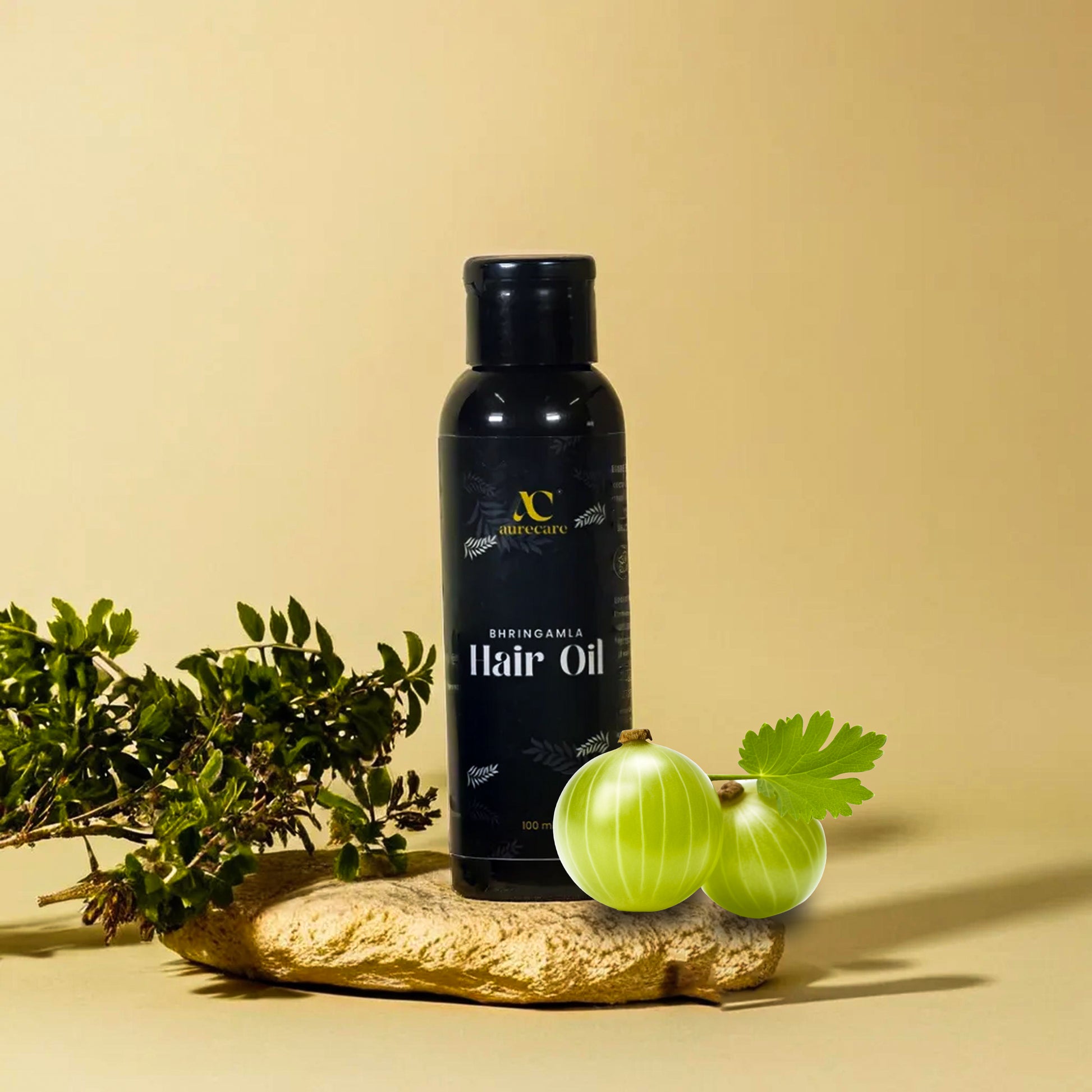 BhringAmla Hair Oil with Bhringraj and Amla for Intense Hair Treatment - 100ml - Aurecare